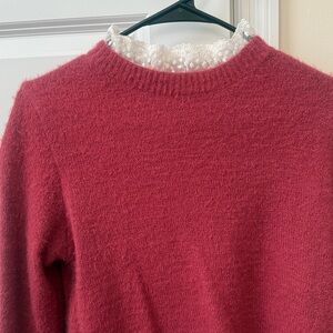 Cozy lace trimmed  Sweater